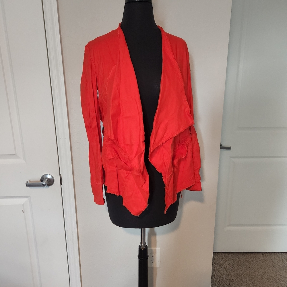 Free People Vibrant Red Drape Blazer